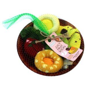 New Women's Organic 5pk Juicy Fruit Socks Fruit Bowl Funny Gag Gift Size 4-10